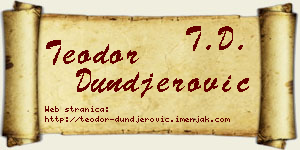 Teodor Dunđerović vizit kartica
